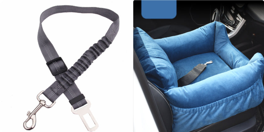 HKM-9527229 Pet Car Nest for Dogs and Cats - Removable Washable Multi-Color Design with Non-Slip Bottom