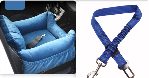 HKM-9527229 Pet Car Nest for Dogs and Cats - Removable Washable Multi-Color Design with Non-Slip Bottom
