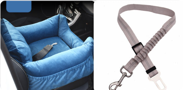 HKM-9527229 Pet Car Nest for Dogs and Cats - Removable Washable Multi-Color Design with Non-Slip Bottom