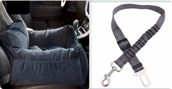 HKM-9527229 Pet Car Nest for Dogs and Cats - Removable Washable Multi-Color Design with Non-Slip Bottom