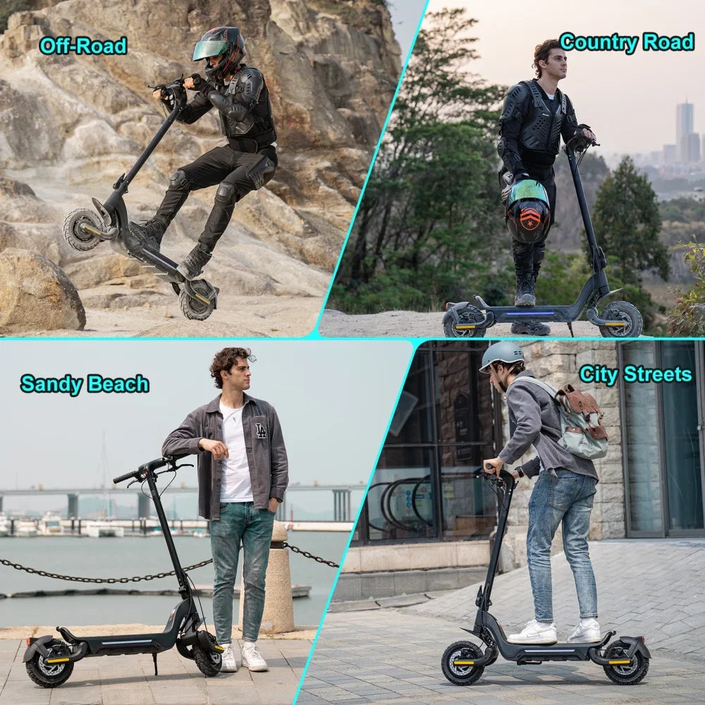 HKM-952723 48V Electric Kick Scooter, Foldable Dual Motor Mobility Scooter, 40-50km Range, 45km/h Max Speed, Full Suspension, 10 Inch Tires, App Control