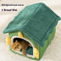 HKM-9529021 Super Cozy Cat Nest with Soft Cushion and Blanket for All Seasons