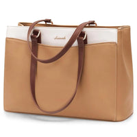 HKM-952915 Stylish Waterproof PU Leather Tote Bag for 15.6-inch Laptops - Ideal for Office, Teachers, and Nurses