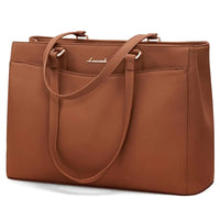 HKM-952915 Stylish Waterproof PU Leather Tote Bag for 15.6-inch Laptops - Ideal for Office, Teachers, and Nurses