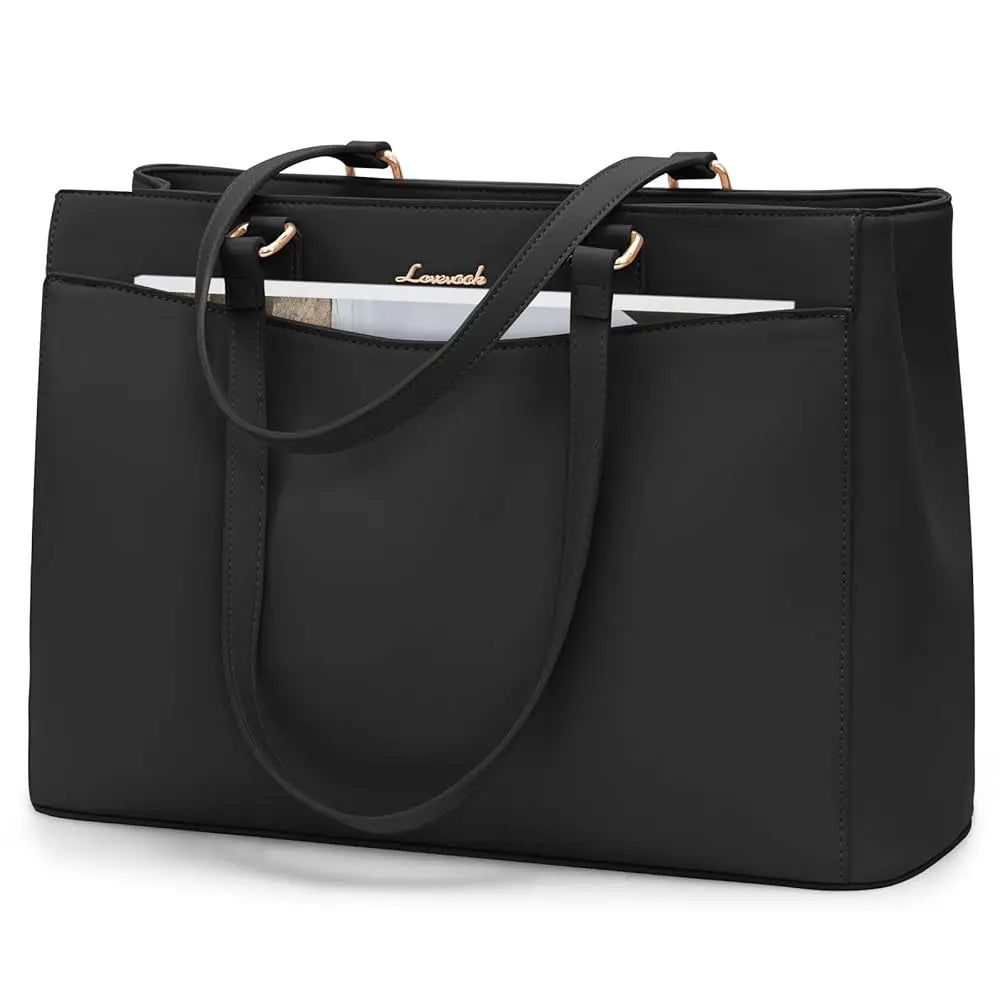 HKM-952915 Stylish Waterproof PU Leather Tote Bag for 15.6-inch Laptops - Ideal for Office, Teachers, and Nurses