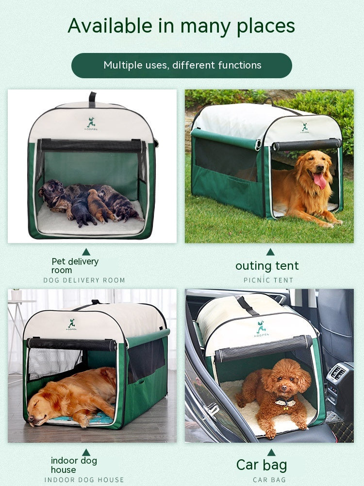 HKM-9529789 Cozy Large Dog Kennel for Indoor and Outdoor Use – Breathable Anti-Mosquito Green Design