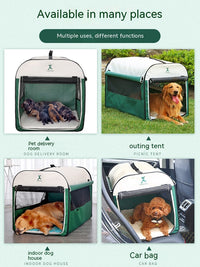 HKM-9529789 Cozy Large Dog Kennel for Indoor and Outdoor Use – Breathable Anti-Mosquito Green Design