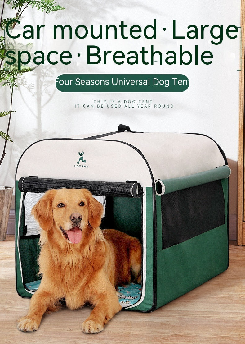 HKM-9529789 Cozy Large Dog Kennel for Indoor and Outdoor Use – Breathable Anti-Mosquito Green Design
