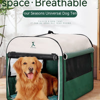 HKM-9529789 Cozy Large Dog Kennel for Indoor and Outdoor Use – Breathable Anti-Mosquito Green Design