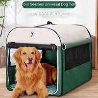 HKM-9529789 Cozy Large Dog Kennel for Indoor and Outdoor Use – Breathable Anti-Mosquito Green Design