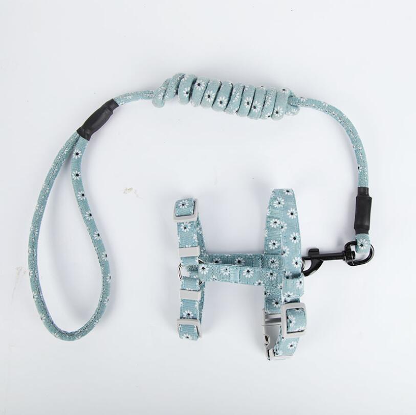HKM-9530557 Anti-stroke Cat Leash with Floral Design - Cotton, Available in S, M, L Sizes