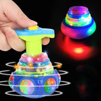 HKM-953171 LED Flashing Musical Spinning Tops for Children - Interactive Gyroscope Toy