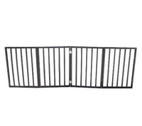 HKM-9532349 Portable Folding Pet Gate for Doorways – Dark Brown Populus Wood, 73x24 Inches, Easy to Move and Store