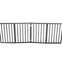 HKM-9532349 Portable Folding Pet Gate for Doorways – Dark Brown Populus Wood, 73x24 Inches, Easy to Move and Store