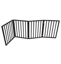 HKM-9532349 Portable Folding Pet Gate for Doorways – Dark Brown Populus Wood, 73x24 Inches, Easy to Move and Store