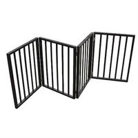 HKM-9532349 Portable Folding Pet Gate for Doorways – Dark Brown Populus Wood, 73x24 Inches, Easy to Move and Store