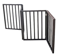 HKM-9532349 Portable Folding Pet Gate for Doorways – Dark Brown Populus Wood, 73x24 Inches, Easy to Move and Store
