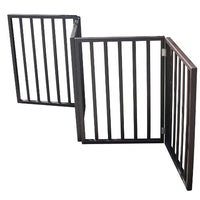 HKM-9532349 Portable Folding Pet Gate for Doorways – Dark Brown Populus Wood, 73x24 Inches, Easy to Move and Store