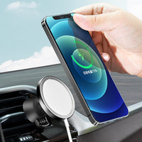 HKM-953235 15W Fast Wireless Car Charger with Magnetic Holder, Type-C Interface, CE FCC ROHS Certified