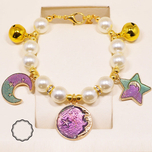 HKM-953235 Metal Neck Ornaments with Bells for Puppies - Adjustable Sizes XS to L in Blue and Purple