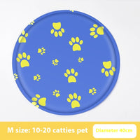 HKM-9532605 Cooling Gel Pet Mat ¨C Round Cartoon Design for Dogs and Cats, Various Fun Patterns, Soft Cloth, 40cm & 50cm Sizes