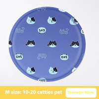 HKM-9532605 Cooling Gel Pet Mat ¨C Round Cartoon Design for Dogs and Cats, Various Fun Patterns, Soft Cloth, 40cm & 50cm Sizes