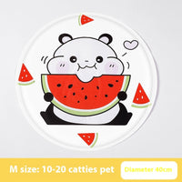 HKM-9532605 Cooling Gel Pet Mat ¨C Round Cartoon Design for Dogs and Cats, Various Fun Patterns, Soft Cloth, 40cm & 50cm Sizes