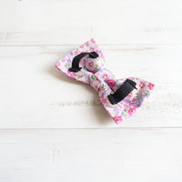 HKM-9532989 Double Layer Bow Tie Dog Collar with Flower Decoration - Available in XS to XL Sizes