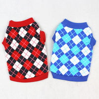 HKM-9533117 Casual Cotton Vest for Dog and Cat Lovers in Red/Black and Blue/White Grid Patterns