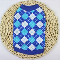 HKM-9533117 Casual Cotton Vest for Dog and Cat Lovers in Red/Black and Blue/White Grid Patterns