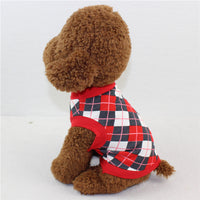 HKM-9533117 Casual Cotton Vest for Dog and Cat Lovers in Red/Black and Blue/White Grid Patterns