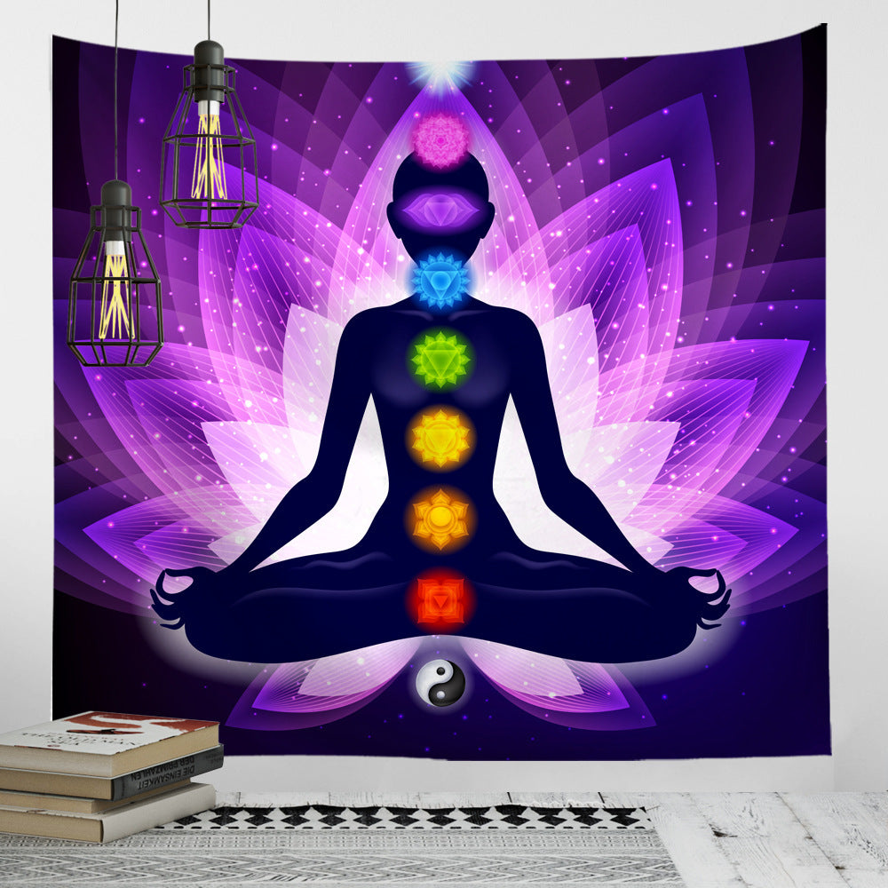 HKM-953363 Nordic Digital Printing Tapestry for Yoga and Meditation - Modern Polyester Wall Décor