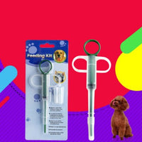 HKM-9534013 Pet Medicine Pill Feeder Device for Easy Medication and Deworming, Leakproof Design, Red & Blue