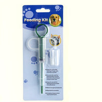 HKM-9534013 Pet Medicine Pill Feeder Device for Easy Medication and Deworming, Leakproof Design, Red & Blue