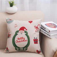 HKM-953427 Christmas Linen Pillowcase with Stripes - 45x45cm, Multiple Colors Available