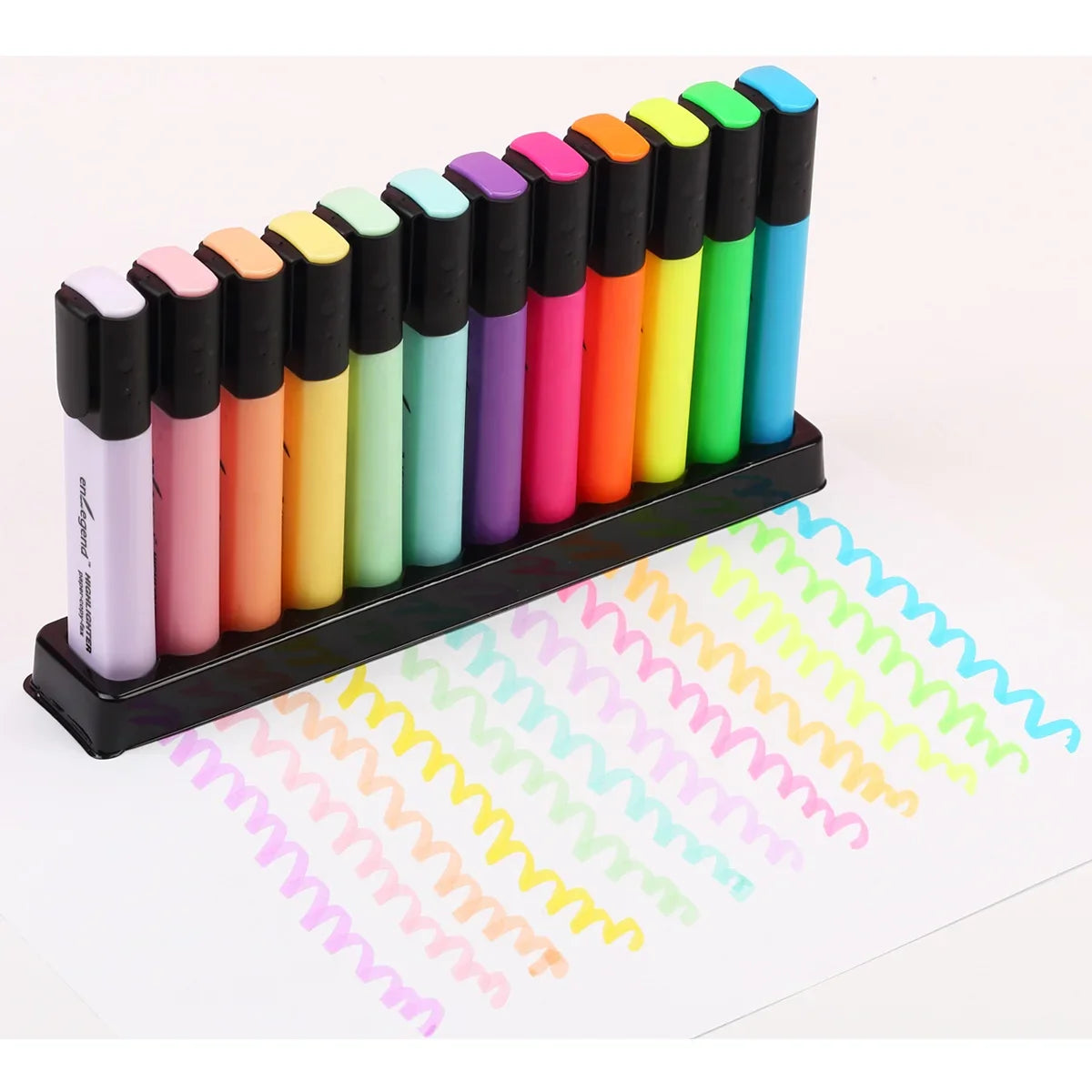 HKM-953491 Eco-Friendly Fluorescent Flat Square Highlighter Pen Set in Bright Colours