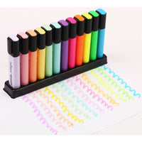 HKM-953491 Eco-Friendly Fluorescent Flat Square Highlighter Pen Set in Bright Colours