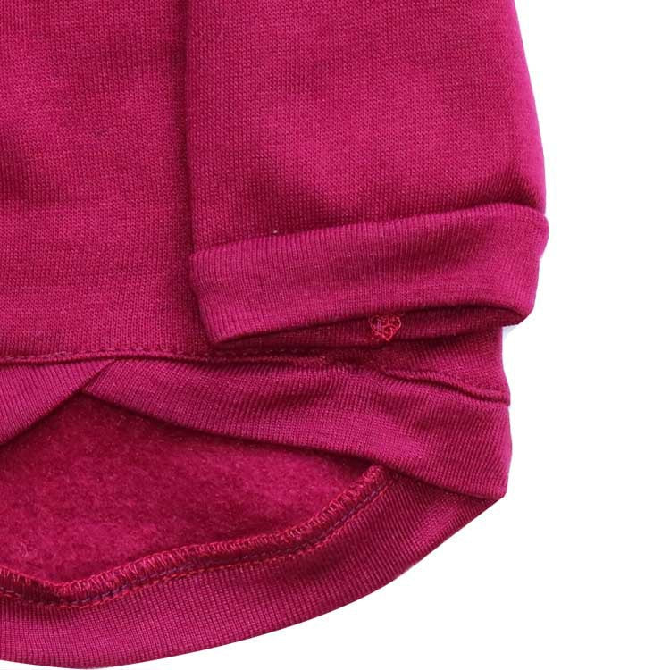 HKM-9535805 Fleece Printed Kangaroo Pocket Pet Sweatshirt in Navy Blue and Maroon
