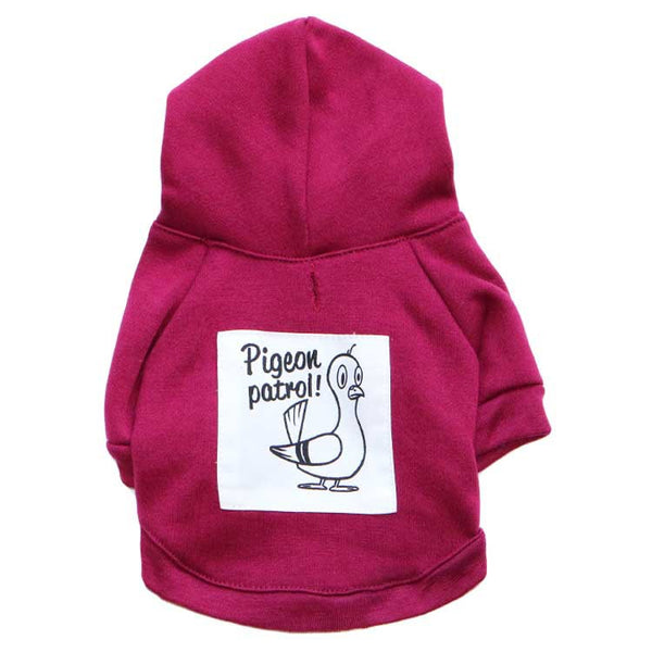HKM-9535805 Fleece Printed Kangaroo Pocket Pet Sweatshirt in Navy Blue and Maroon