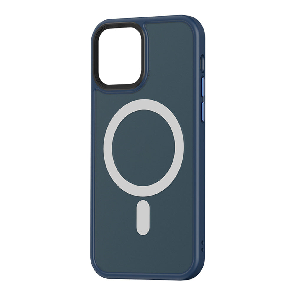 HKM-953619 Magnetic Protective Cover for iPhone 12/12 Pro/12 Pro Max – Simple Design in Blue