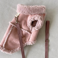 HKM-9536317 Cozy Autumn Winter Traction Vest for Pets - Available in Brown, Pink, and White Sizes XS to XL