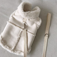 HKM-9536317 Cozy Autumn Winter Traction Vest for Pets - Available in Brown, Pink, and White Sizes XS to XL