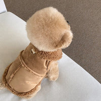 HKM-9536317 Cozy Autumn Winter Traction Vest for Pets - Available in Brown, Pink, and White Sizes XS to XL