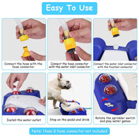 HKM-9536573 Multifunctional Automatic Dog Water Fountain with Sprinkler and Shower Balls for Drinking and Playtime