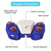 HKM-9536573 Multifunctional Automatic Dog Water Fountain with Sprinkler and Shower Balls for Drinking and Playtime