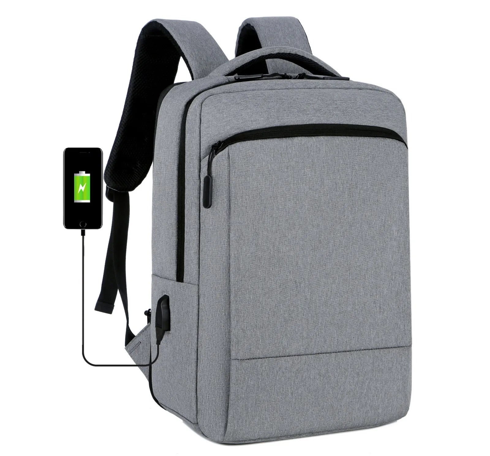 HKM-953747 Waterproof Nylon 15.6 Inch Laptop Backpack with USB Charging Port for Business Travel