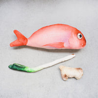 HKM-9537981 Salmon Snapper Catnip Toy in Blue - Four-Piece Set for Cats