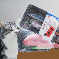 HKM-9537981 Salmon Snapper Catnip Toy in Blue - Four-Piece Set for Cats