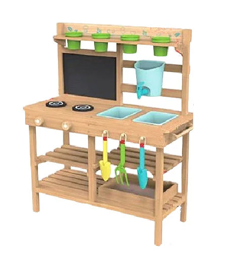 HKM-953811 Outdoor Wooden Mud Kitchen Play Set for Kids - 2024 Design
