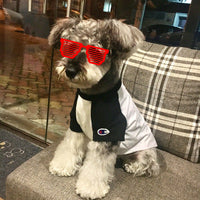 HKM-9538877 Casual Cotton T-Shirt for Dogs and Cats in Black and Red - Summer Season Outfit